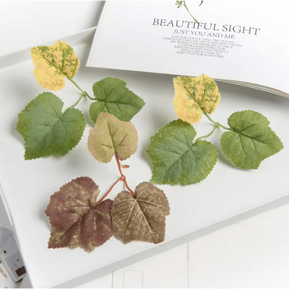 Artificial Grape Leaf Vine Decor Realistic Fake Greenery For Wedding Home Styling 2