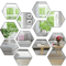 12PCS Hexagon Mirror Wall Stickers Acrylic SelfAdhesive 3D Mosaic Decor Tiles 3
