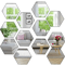 12PCS Hexagon Mirror Wall Stickers Acrylic SelfAdhesive 3D Mosaic Decor Tiles 3