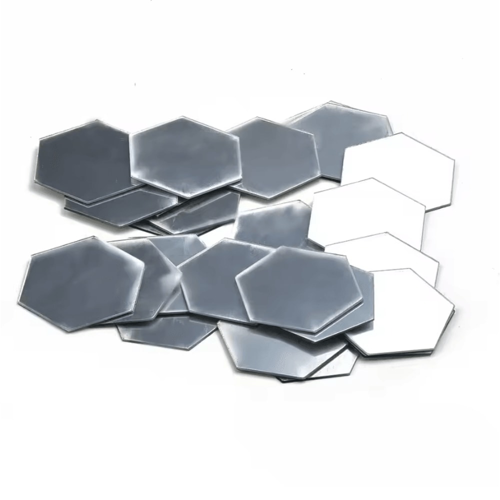 12PCS Hexagon Mirror Wall Stickers Acrylic SelfAdhesive 3D Mosaic Decor Tiles 4
