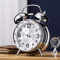 Vintage Twin Bell Alarm Clock With Night Light Loud Metal Desk Clock For Heavy Sleepers 0