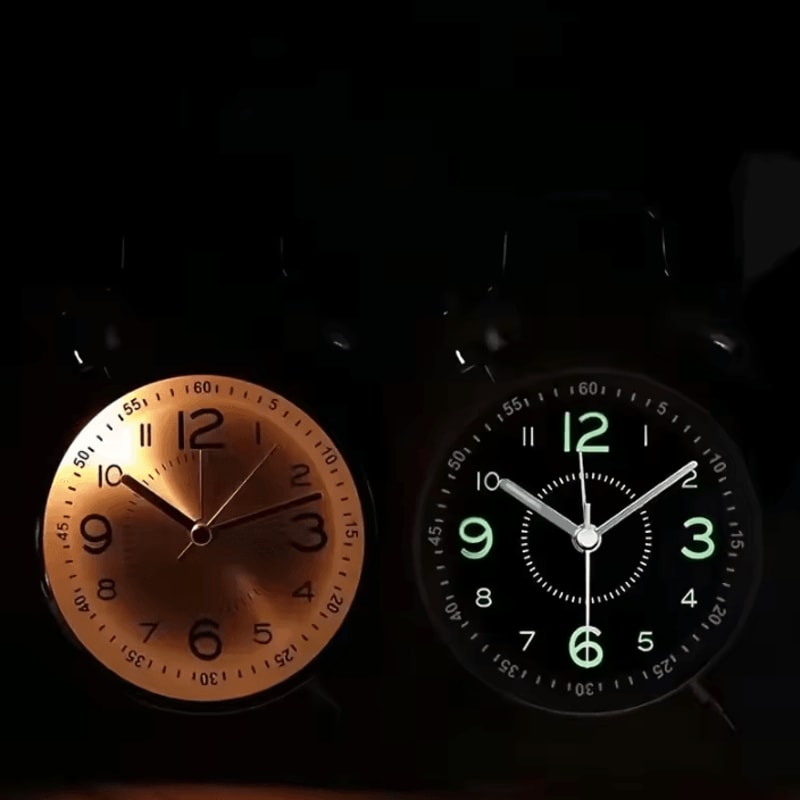Vintage Twin Bell Alarm Clock With Night Light Loud Metal Desk Clock For Heavy Sleepers 2
