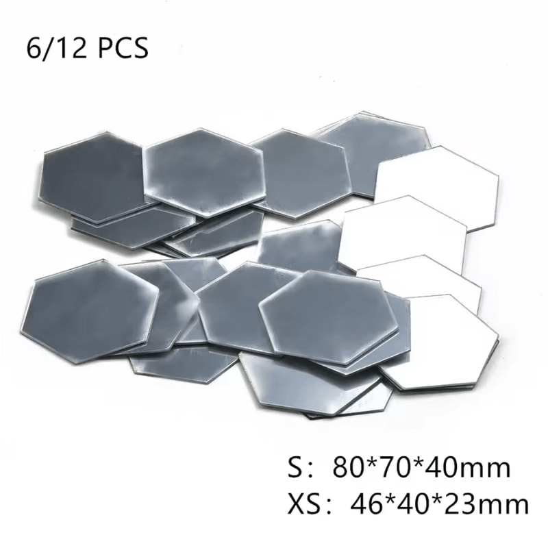 12PCS Hexagon Acrylic Mirror Wall Stickers SelfAdhesive 3D DIY Mosaic Decor Tiles 8