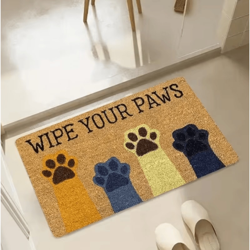 Cat Paw Print Absorbent Doormat Cute NonSlip Kitchen Entrance Floor Rug 1