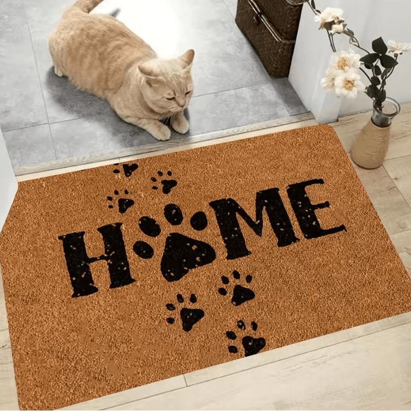 Cat Paw Print Absorbent Doormat Cute NonSlip Kitchen Entrance Floor Rug 2