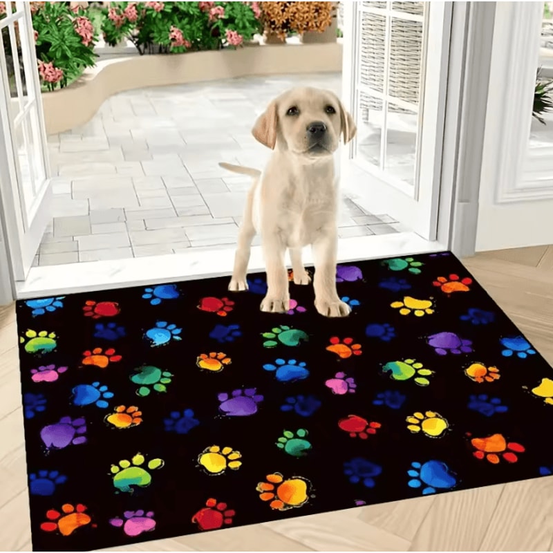 Cat Paw Print Absorbent Doormat Cute NonSlip Kitchen Entrance Floor Rug 4