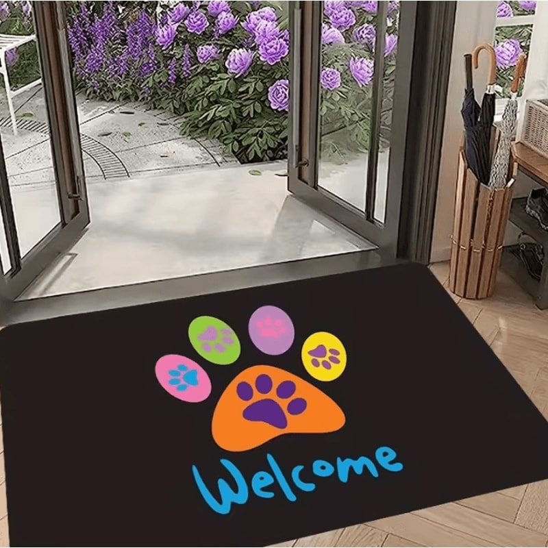 Cat Paw Print Absorbent Doormat Cute NonSlip Kitchen Entrance Floor Rug 6