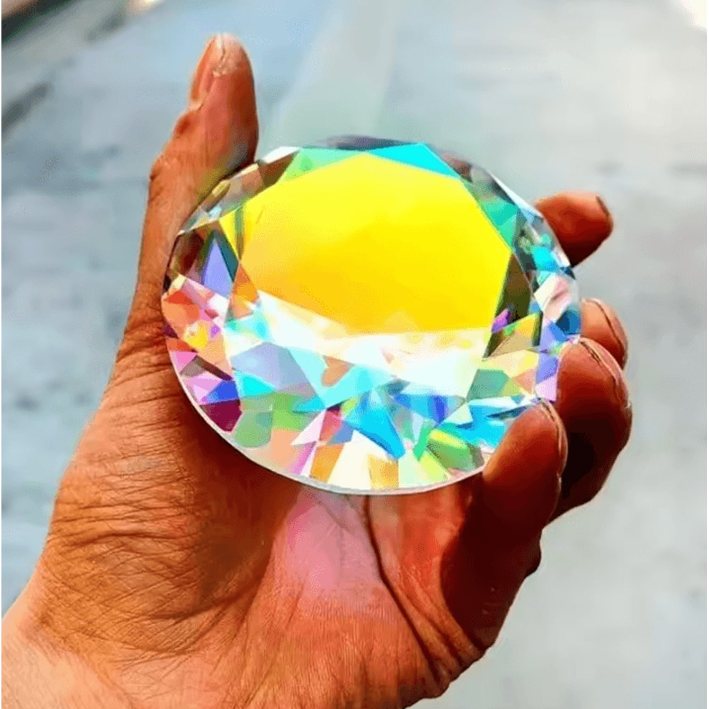 AB Color K9 Crystal Diamond Prism Rainbow LightCatching Gem Decor 0