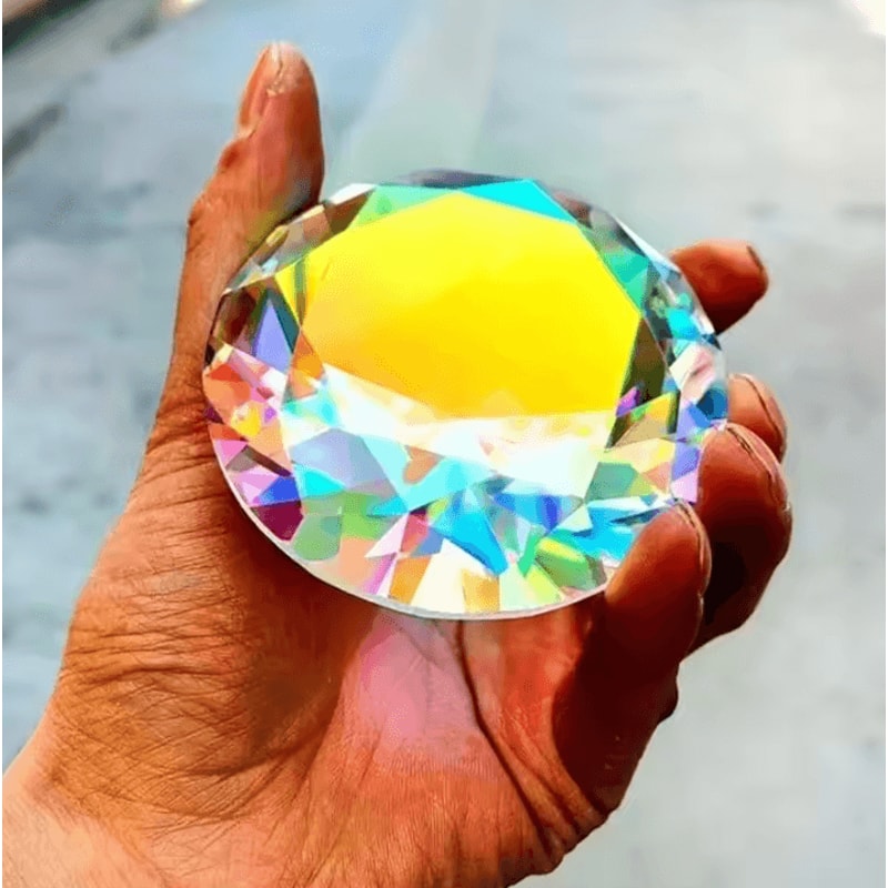 AB Color K9 Crystal Diamond Prism Rainbow LightCatching Gem Decor 0