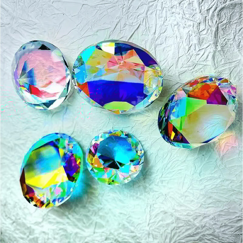 AB Color K9 Crystal Diamond Prism Rainbow LightCatching Gem Decor 4