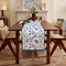 Summer Blue Floral Linen Table Runner Farmhouse Dining Wedding Table Decor 2