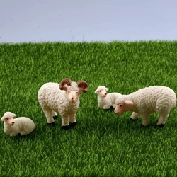 4pcs miniature resin sheep family set – cute farm animal decor for diy & display