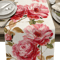 Vintage Tulip Floral Linen Table Runner Farmhouse Oil Painting Style Dining Decor 2