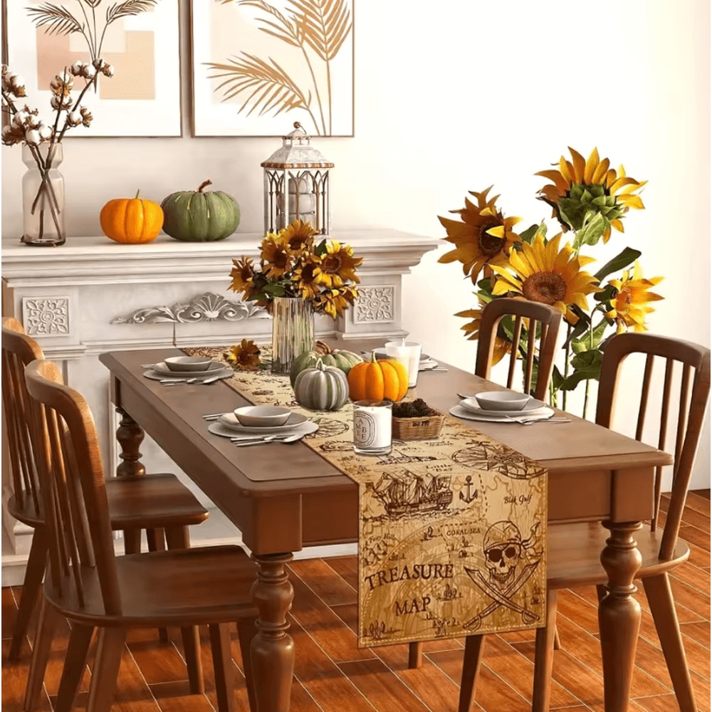 Indiana Jones Pirate Treasure Table Runner AdventureThemed Linen Dining Decor 2