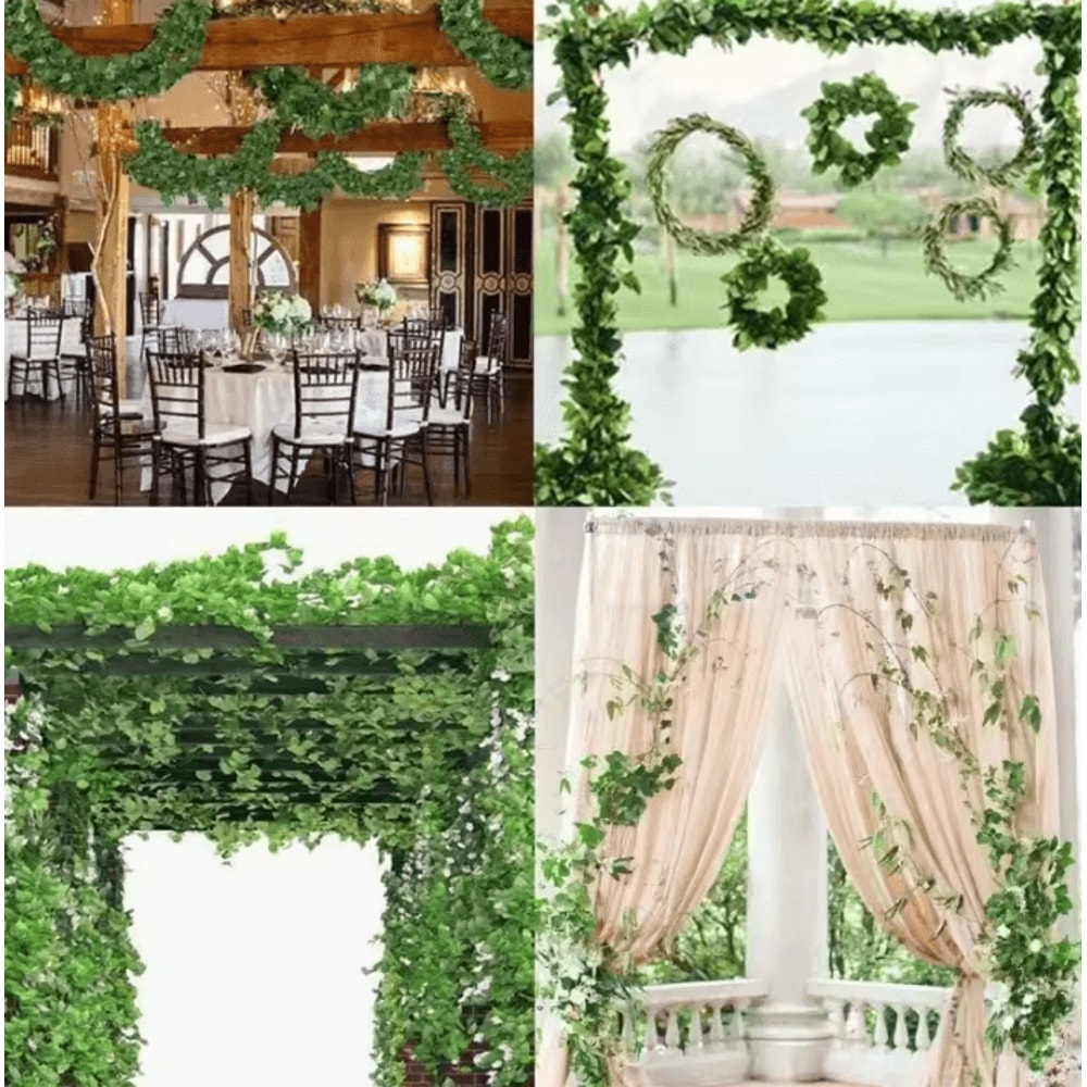 Artificial Ivy Leaf Vine Garland Realistic Hanging Greenery For Home Event Decor 0