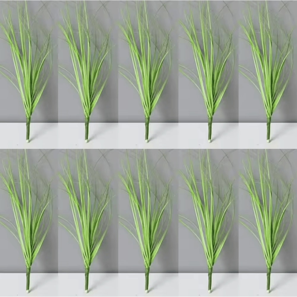 Realistic Artificial Grass Bush Set Mini Faux Green Plants Reed Decor For Home Styling 15