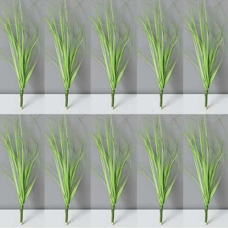 Realistic Artificial Grass Bush Set Mini Faux Green Plants Reed Decor For Home Styling 15