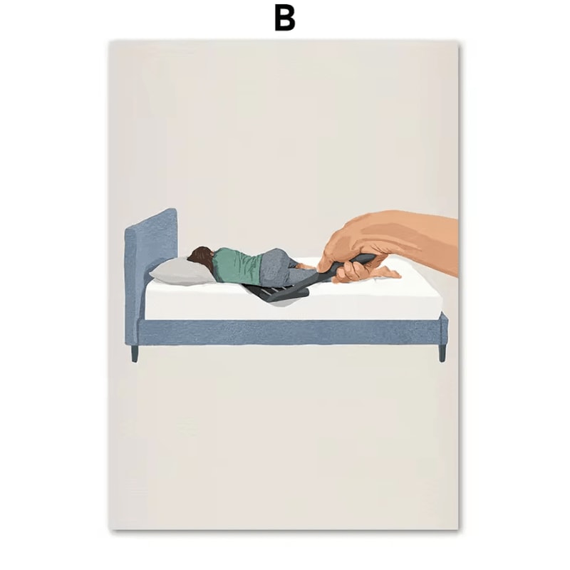 Nordic Laundry Girl Canvas Wall Art Minimalist Bathroom Living Room Poster Decor 3