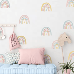 36pcs rainbow wall stickers – colorful vinyl peel & stick nursery decor for girls room