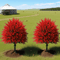 Red Artificial Lavender Garden Stake UVResistant Faux Outdoor Flower Decor 2