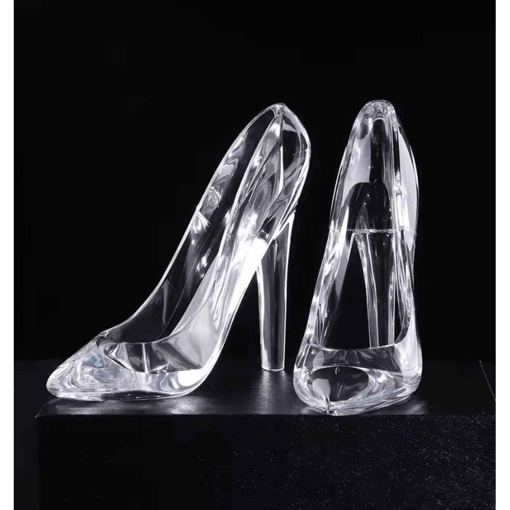 Cinderella Crystal Glass Slipper Figurine Elegant Acrylic High Heel Wedding Home Decor 0