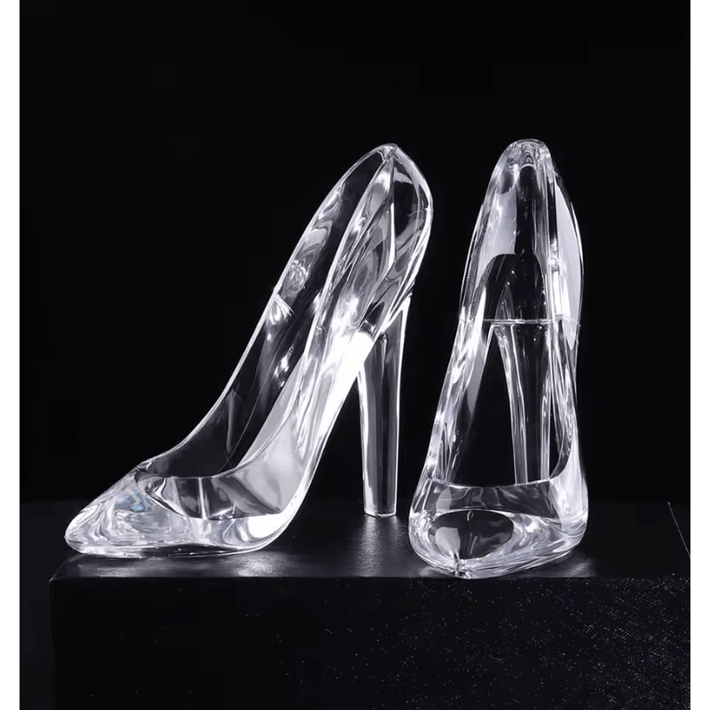 Cinderella Crystal Glass Slipper Figurine Elegant Acrylic High Heel Wedding Home Decor 0