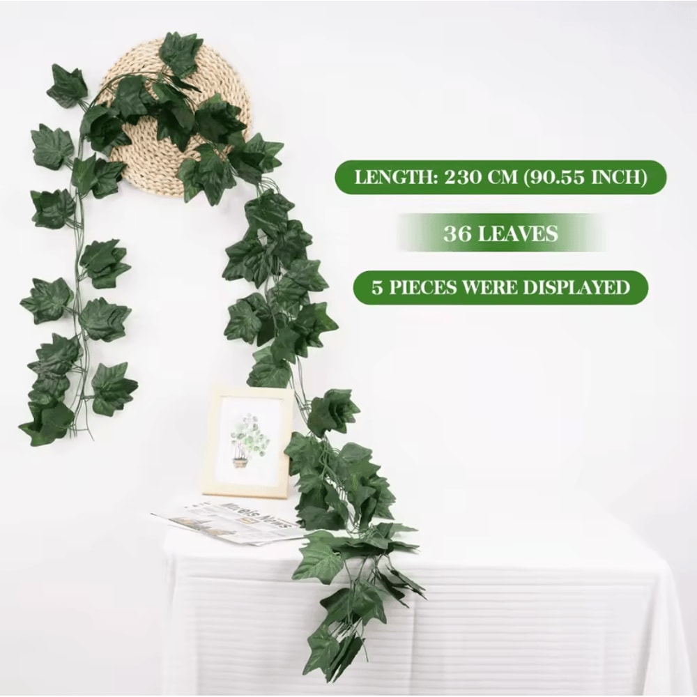 Artificial Ivy Leaf Hanging Vine Garland 21M Silk Greenery Wall Wedding Decor 11