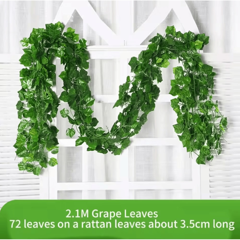Artificial Ivy Leaf Hanging Vine Garland 21M Silk Greenery Wall Wedding Decor 2