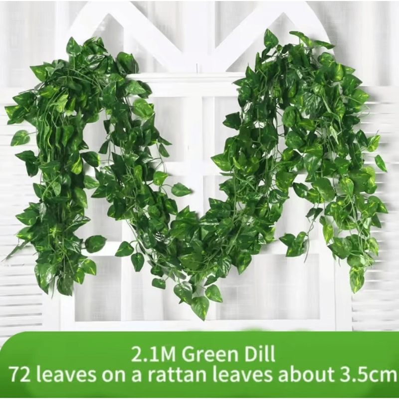 Artificial Ivy Leaf Hanging Vine Garland 21M Silk Greenery Wall Wedding Decor 4