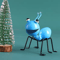 Cute Metal Ant Wall Art Set 3D Garden Indoor Insect Sculpture Decor 2