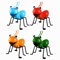 Cute Metal Ant Wall Art Set 3D Garden Indoor Insect Sculpture Decor 6