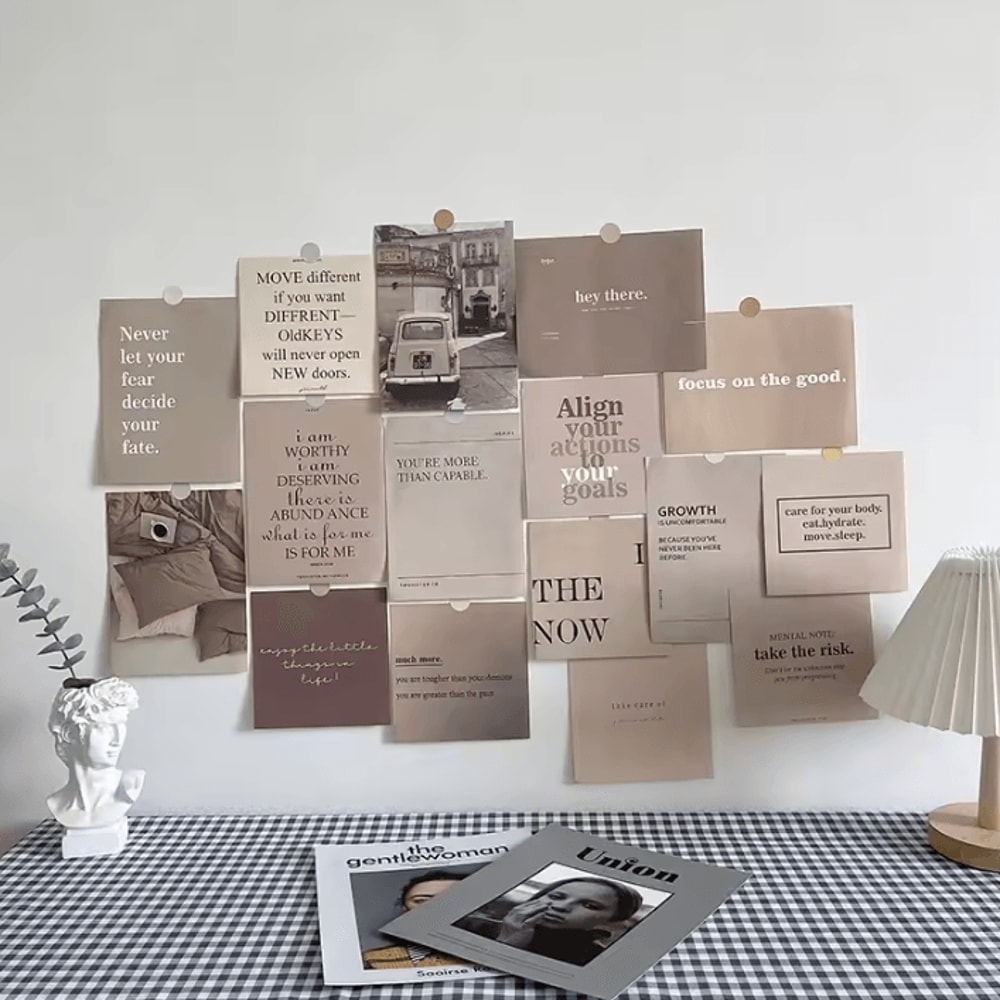 Nordic Retro Photo Card Wall Decor Set Aesthetic DIY Postcard Stickers For Bedroom Dorm 5