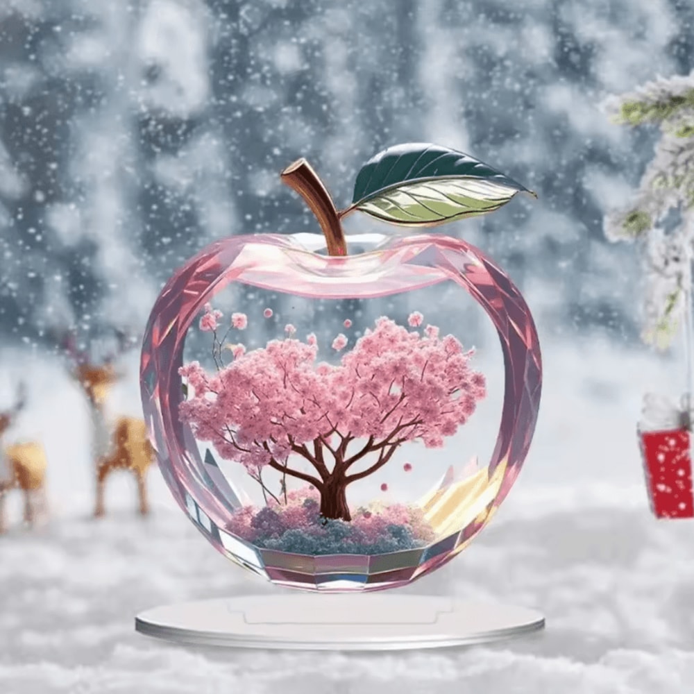 Romantic Cherry Blossom Apple Acrylic Desk Decor Nordic Aesthetic Tabletop Ornament 2