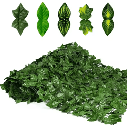 artificial ivy fence privacy panels – expandable faux leaf wall for balcony & outdoor decor