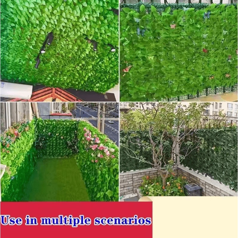 Artificial Ivy Fence Privacy Panels Expandable Faux Leaf Wall For Balcony Outdoor Decor 1