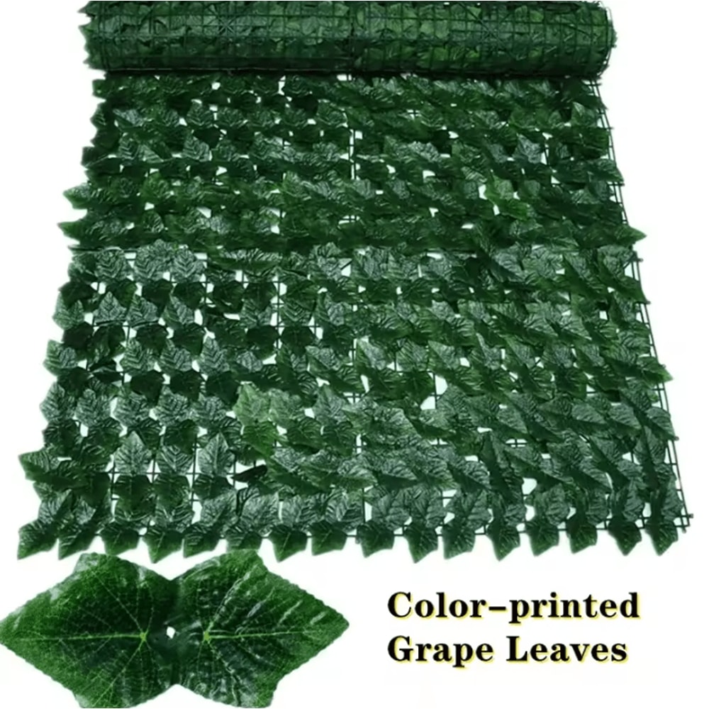Artificial Ivy Fence Privacy Panels Expandable Faux Leaf Wall For Balcony Outdoor Decor 8