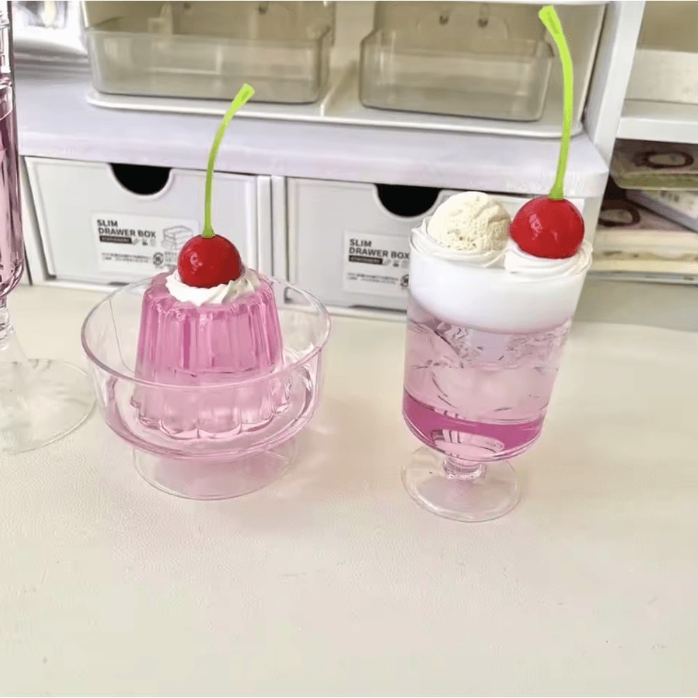 Retro Jelly Dessert Decor Set Kawaii Pudding Pink Soda Photo Props Japanese Aesthetic 1
