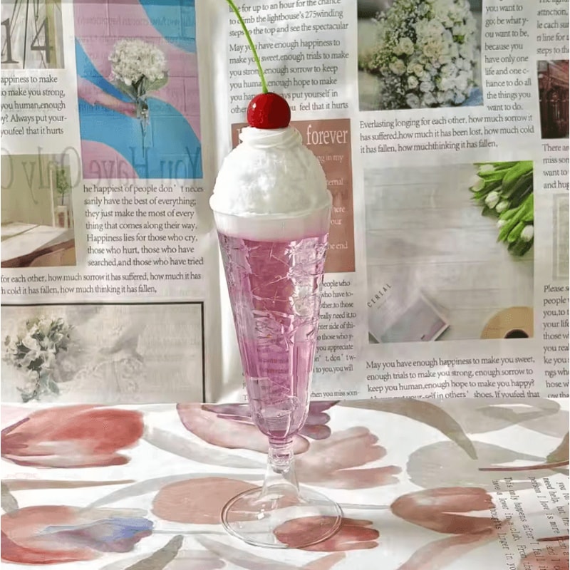Retro Jelly Dessert Decor Set Kawaii Pudding Pink Soda Photo Props Japanese Aesthetic 4