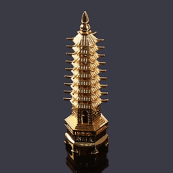 feng shui wenchang pagoda tower – zinc alloy wisdom & success desk decor