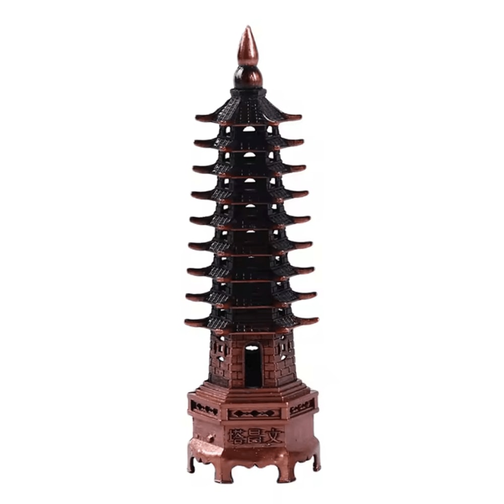 Feng Shui Wenchang Pagoda Tower Zinc Alloy Wisdom Success Desk Decor 2