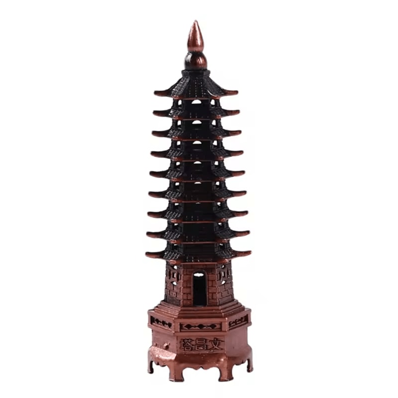 Feng Shui Wenchang Pagoda Tower Zinc Alloy Wisdom Success Desk Decor 2