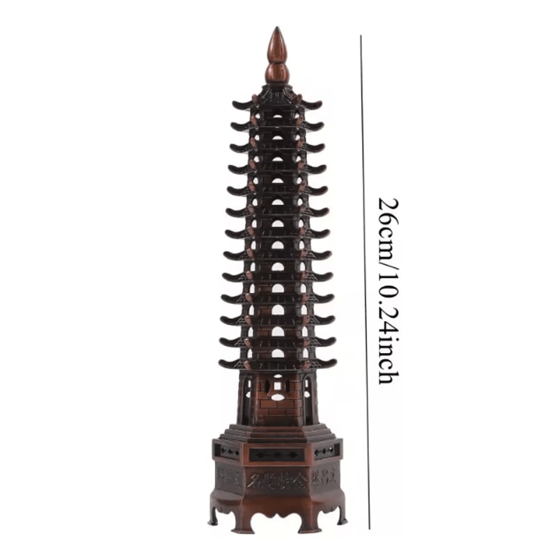 Feng Shui Wenchang Pagoda Tower Zinc Alloy Wisdom Success Desk Decor 7