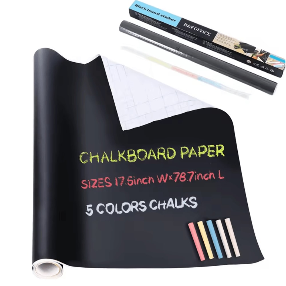 Erasable Chalkboard Wall Sticker Roll Large DIY Blackboard Decal For Kids Home 45x200cm 0