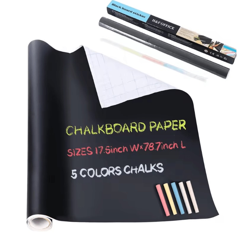 Erasable Chalkboard Wall Sticker Roll Large DIY Blackboard Decal For Kids Home 45x200cm 0