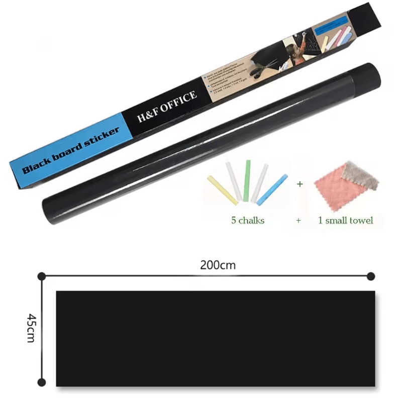 Erasable Chalkboard Wall Sticker Roll Large DIY Blackboard Decal For Kids Home 45x200cm 4