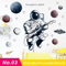 Cute Astronaut Wall Stickers Removable Space Decals For Kids Room Nursery Decor 3