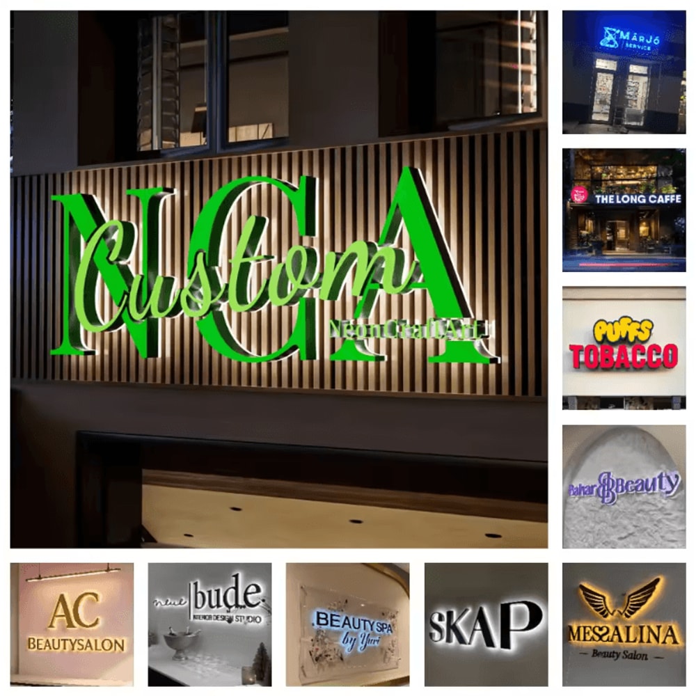 Custom LED Backlit Letter Sign 3D Illuminated Business Logo Storefront Signage 1