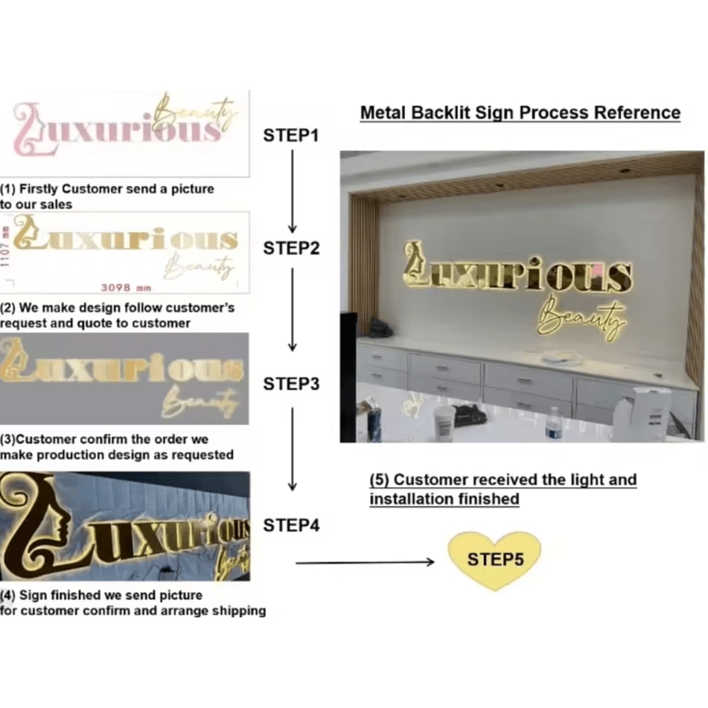 Custom LED Backlit Letter Sign 3D Illuminated Business Logo Storefront Signage 4