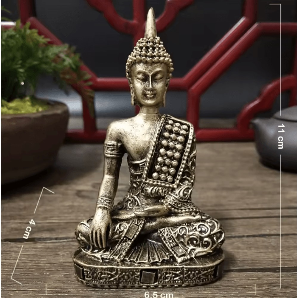 Thai Meditation Buddha Statue Bronze Resin Feng Shui Buddha Figurine For Home Decor 2