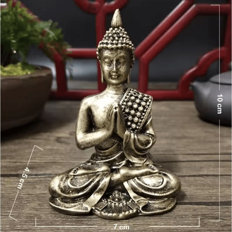 Thai Meditation Buddha Statue Bronze Resin Feng Shui Buddha Figurine For Home Decor 3